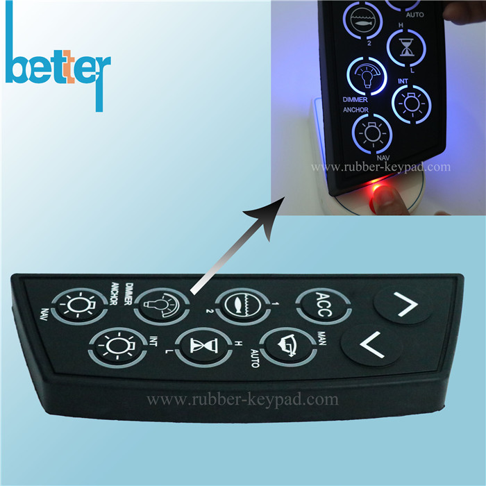 Personalizar teclado de grabado láser de goma de silicona elastómero