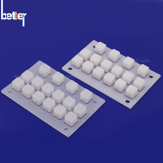 Almohadilla de botón de goma de silicona translúcida